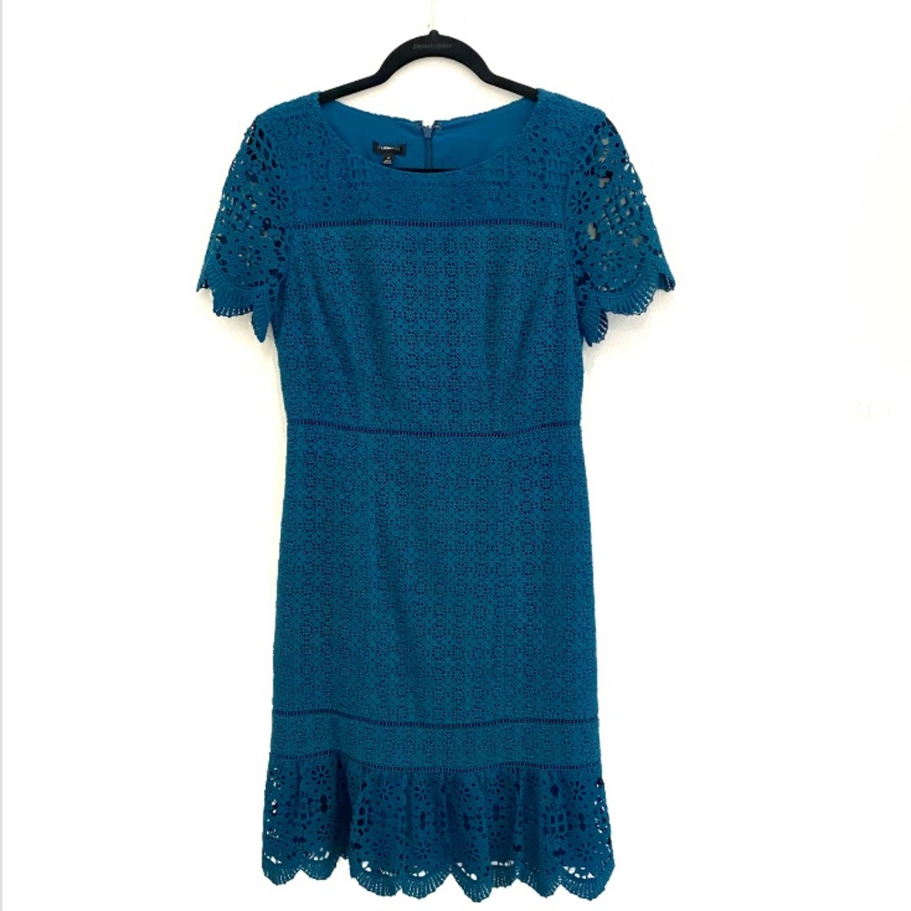 Talbots Aqua Green Lace Dress